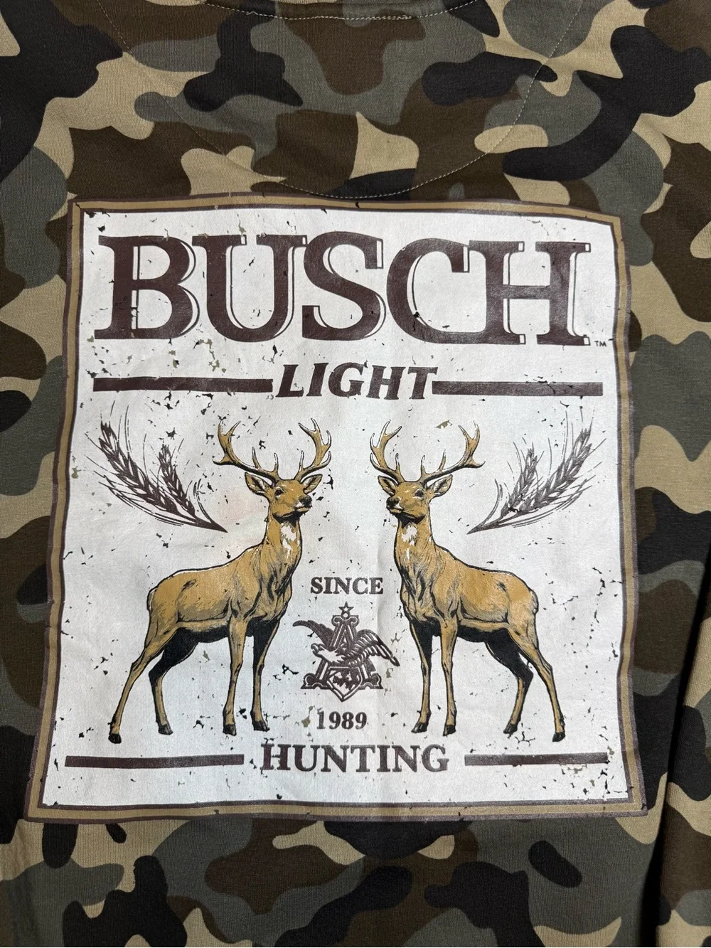 NWT Buckhorn River Busch Light Camo Hoodie Men’s 2XL Hunting Outdoors Deer